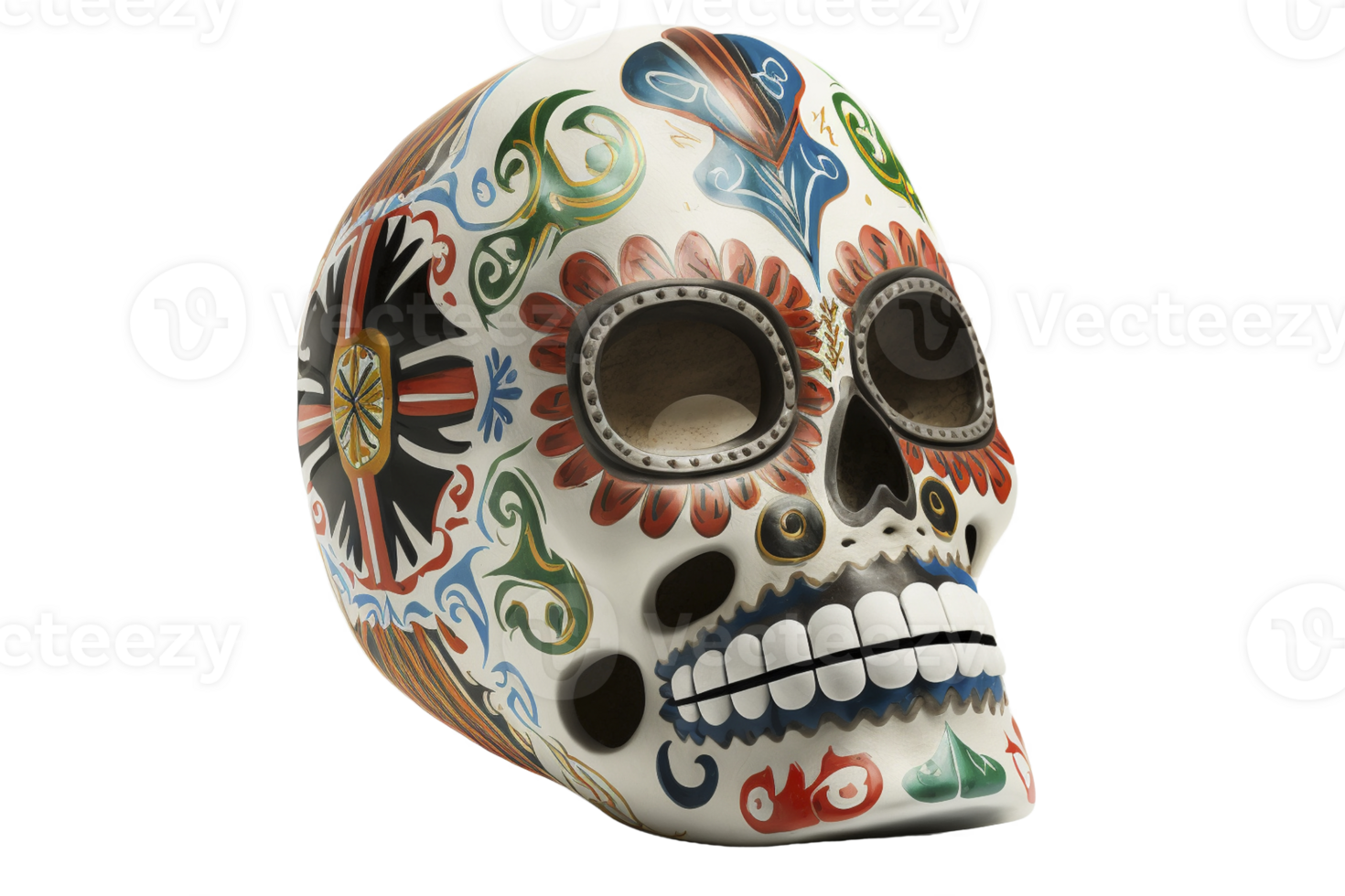 Mexican mask of death isolated on transparent background, created with png
