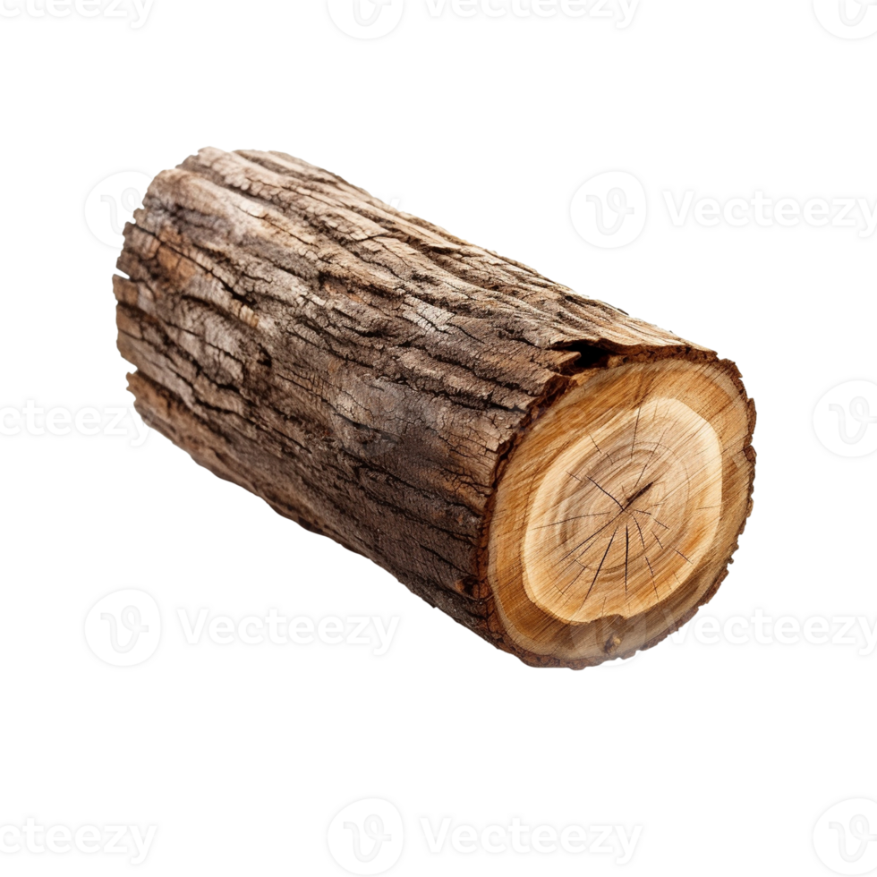 Wooden log as firewood isolated on a transparent background, created with png