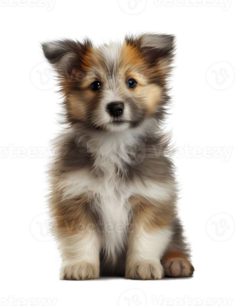 Cute small fluffy dog on transparent background, created with png