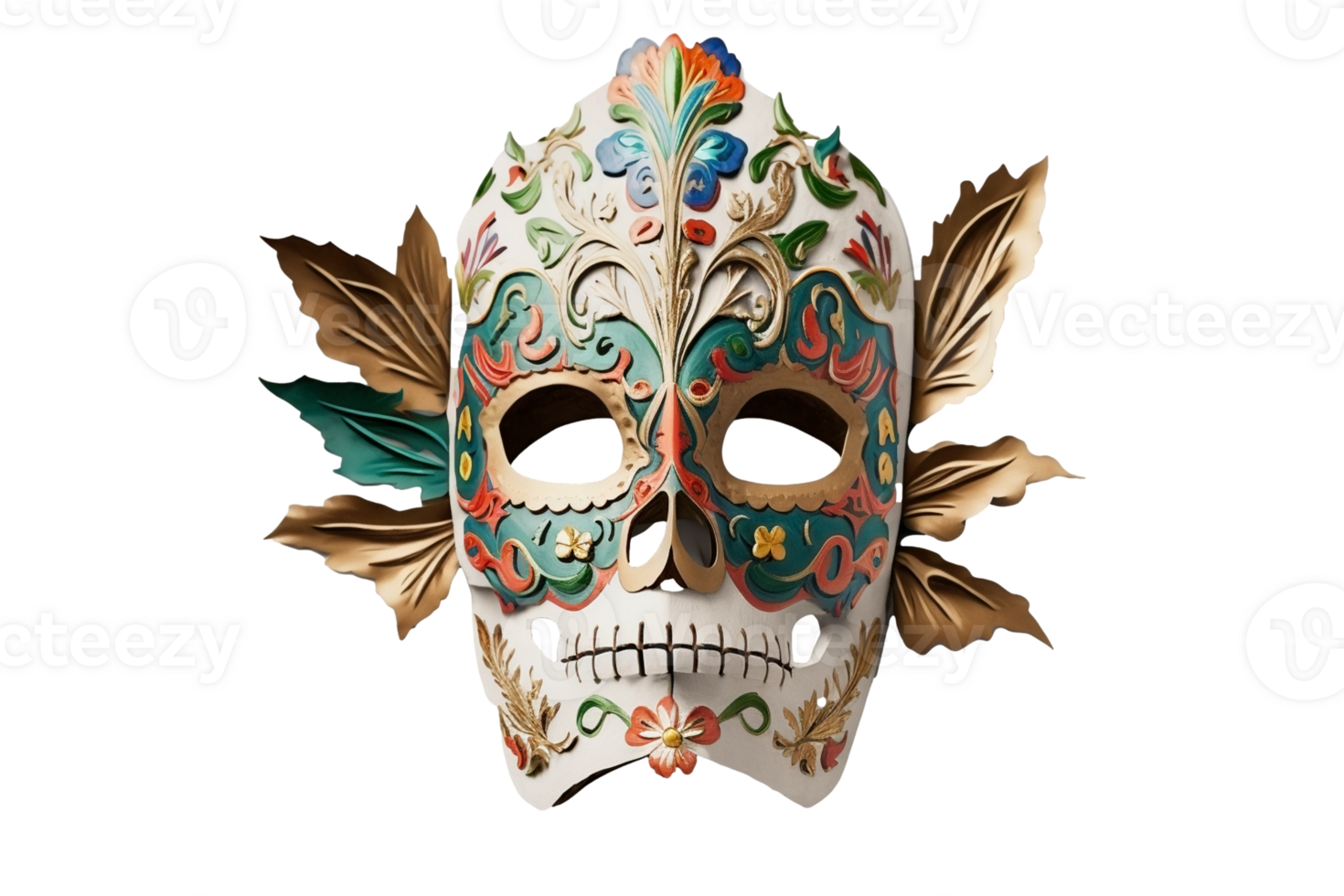 Mexican mask of death isolated on transparent background, created with png