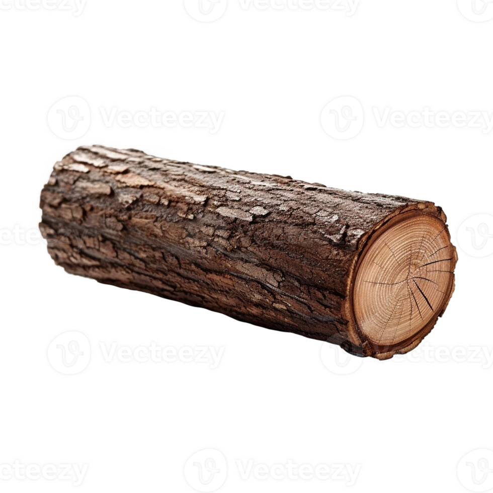 Wooden log as firewood isolated on a transparent background, created with png