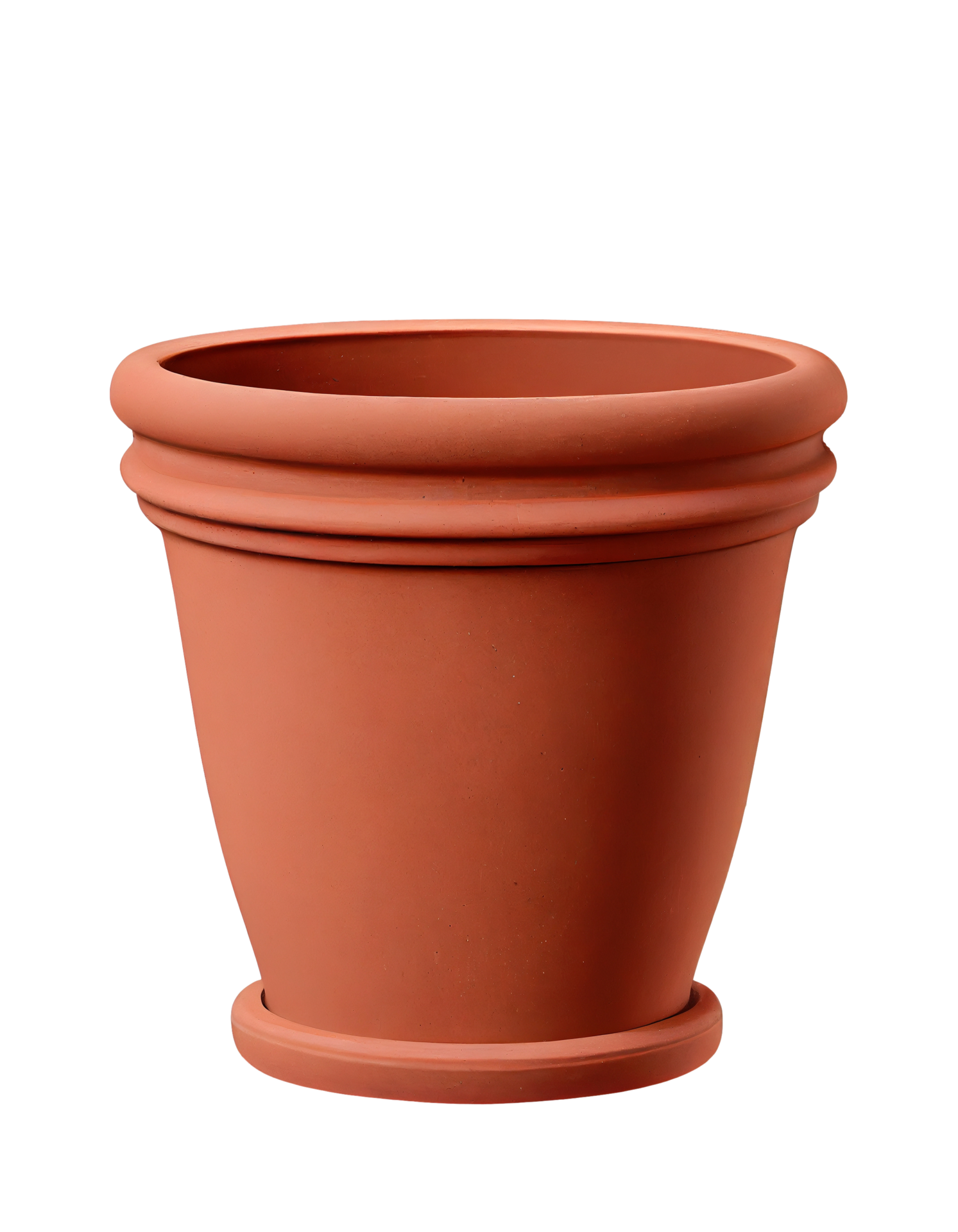 Decorative terracotta pot on transparent background, created with