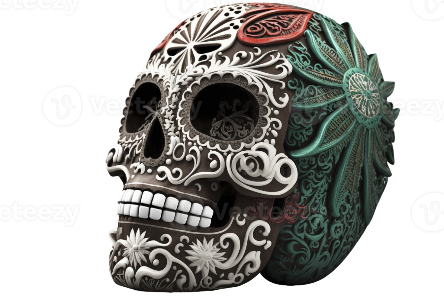 Mexican mask of death isolated on transparent background, created with png
