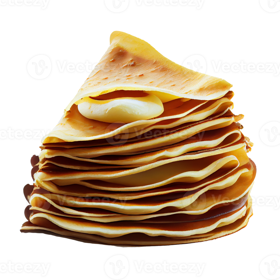 Stack of crepes isolated on transparent background, created with png