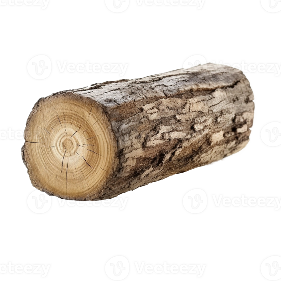 Wooden log as firewood isolated on a transparent background, created with png