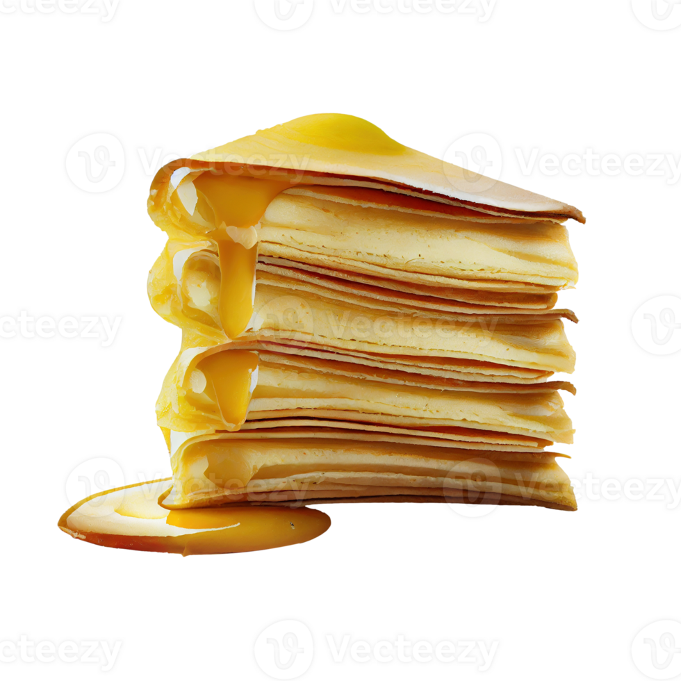 Stack of crepes isolated on transparent background, created with png
