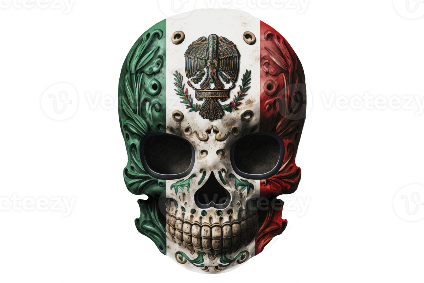Mexican mask of death isolated on transparent background, created with png