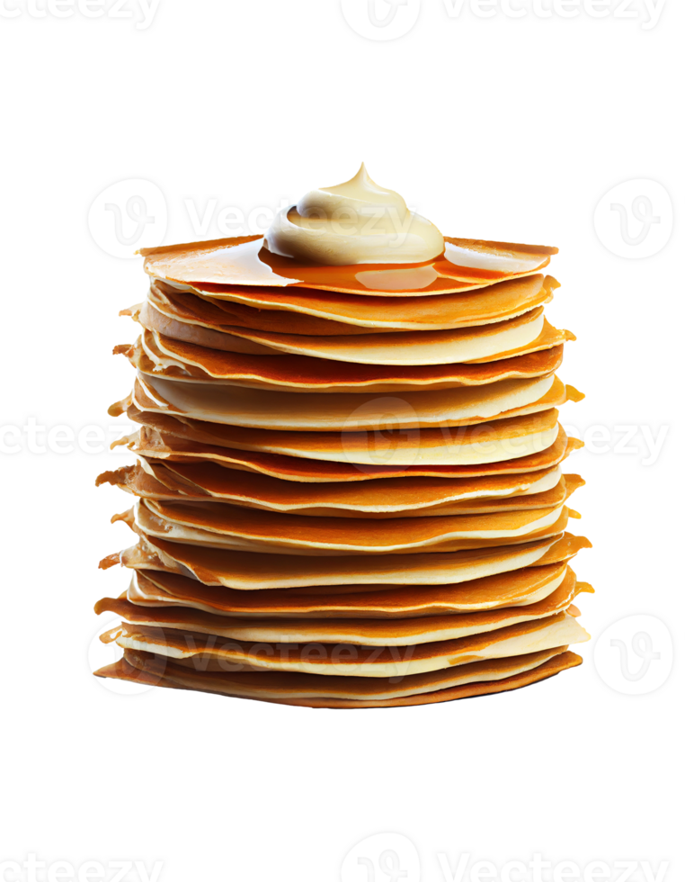 Stack of crepes isolated on transparent background, created with png