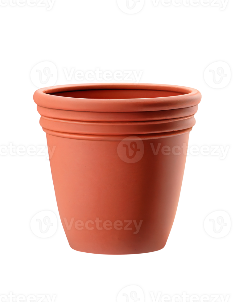 Decorative terracotta pot on transparent background, created with png