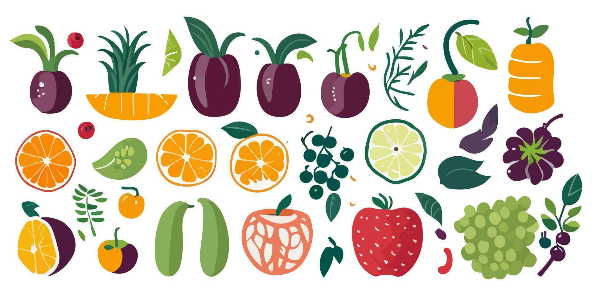 Vibrant and Colorful Berry Illustrations in Vector Form