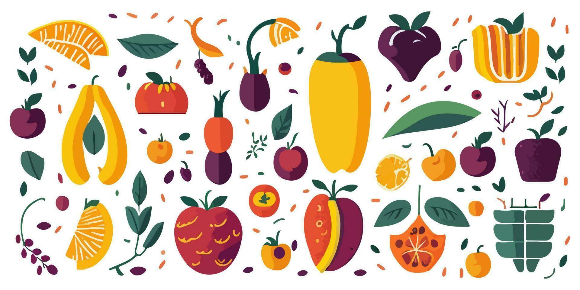 Vector Illustration of Blended Tropical Fruits