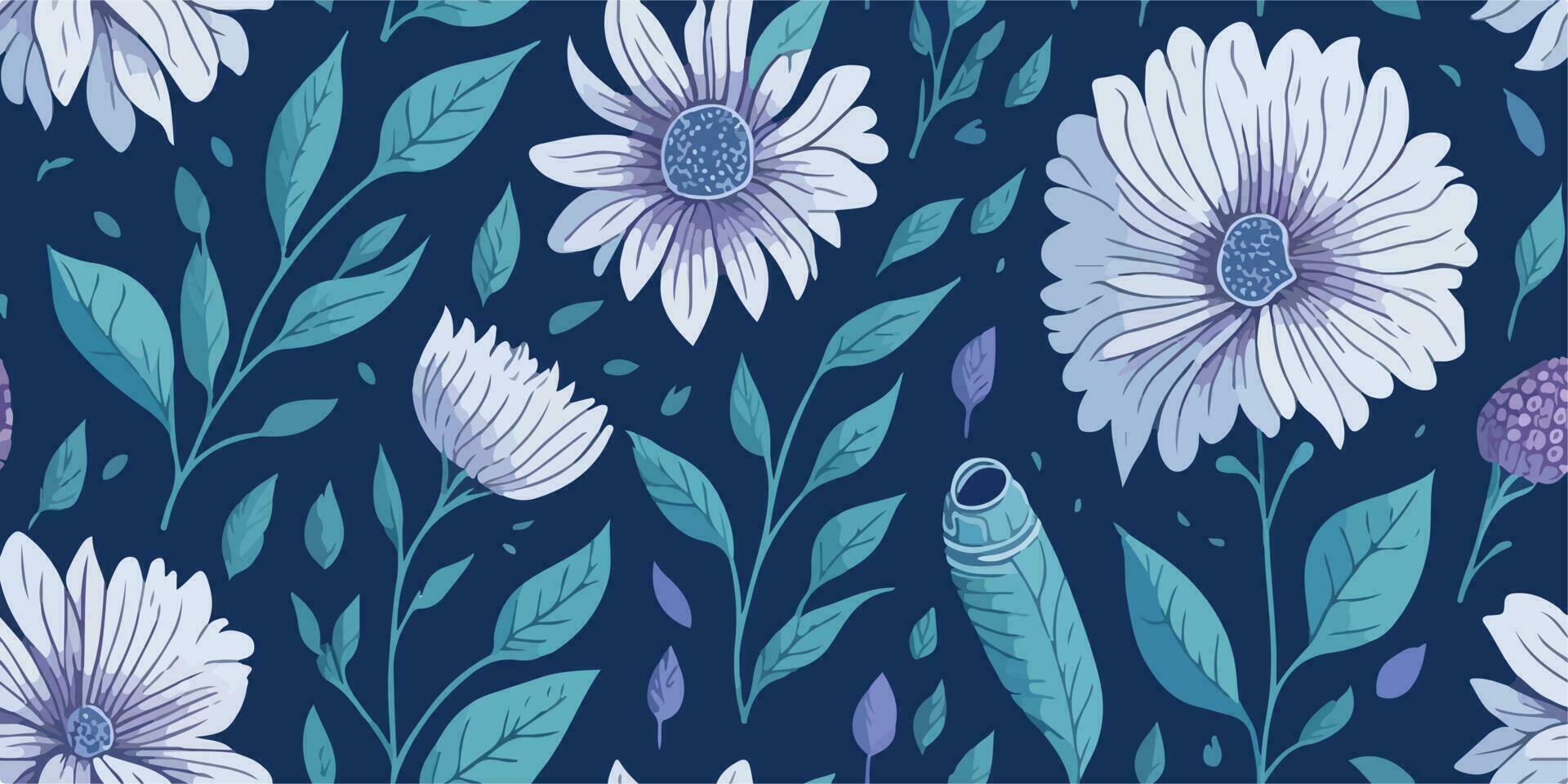 Botanical Serenade, Melodious Vector Illustration of Flower Designs