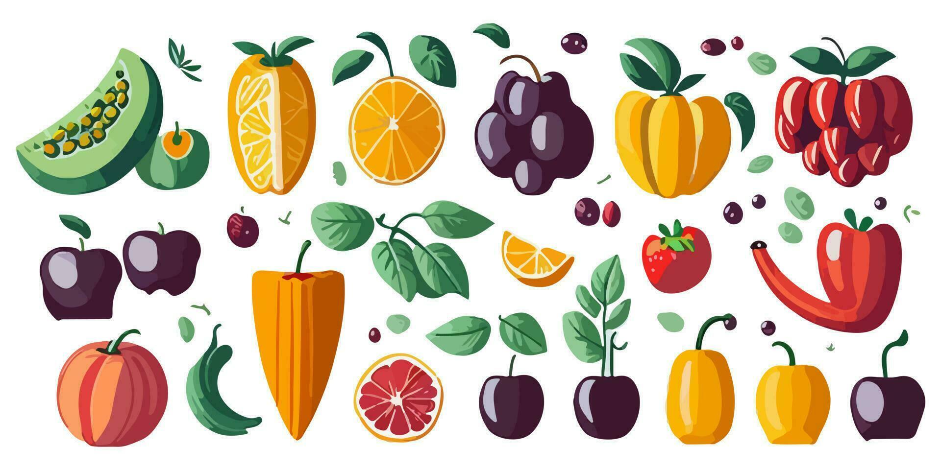 Vector Art of a Colorful Tart with Assorted Fresh Fruits as Toppings