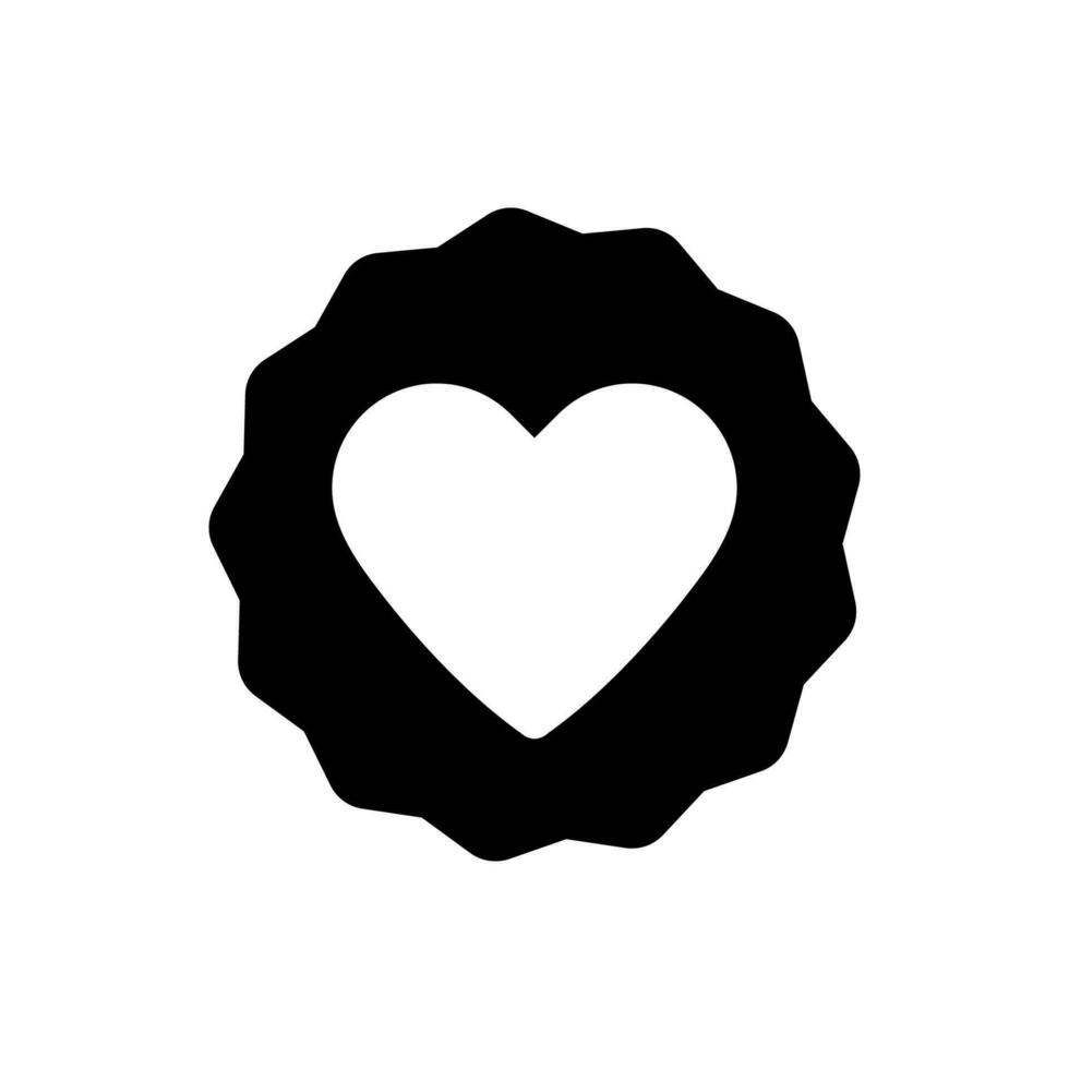 Heart badge icon vector