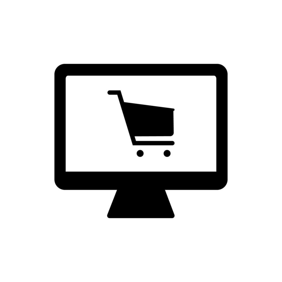 Online shopping icon vector