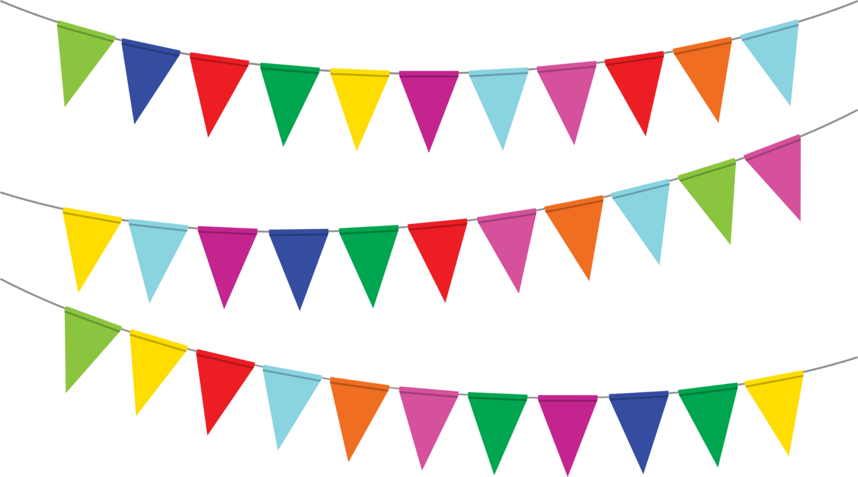 Illustration of Colorful Festival Banner Flags png