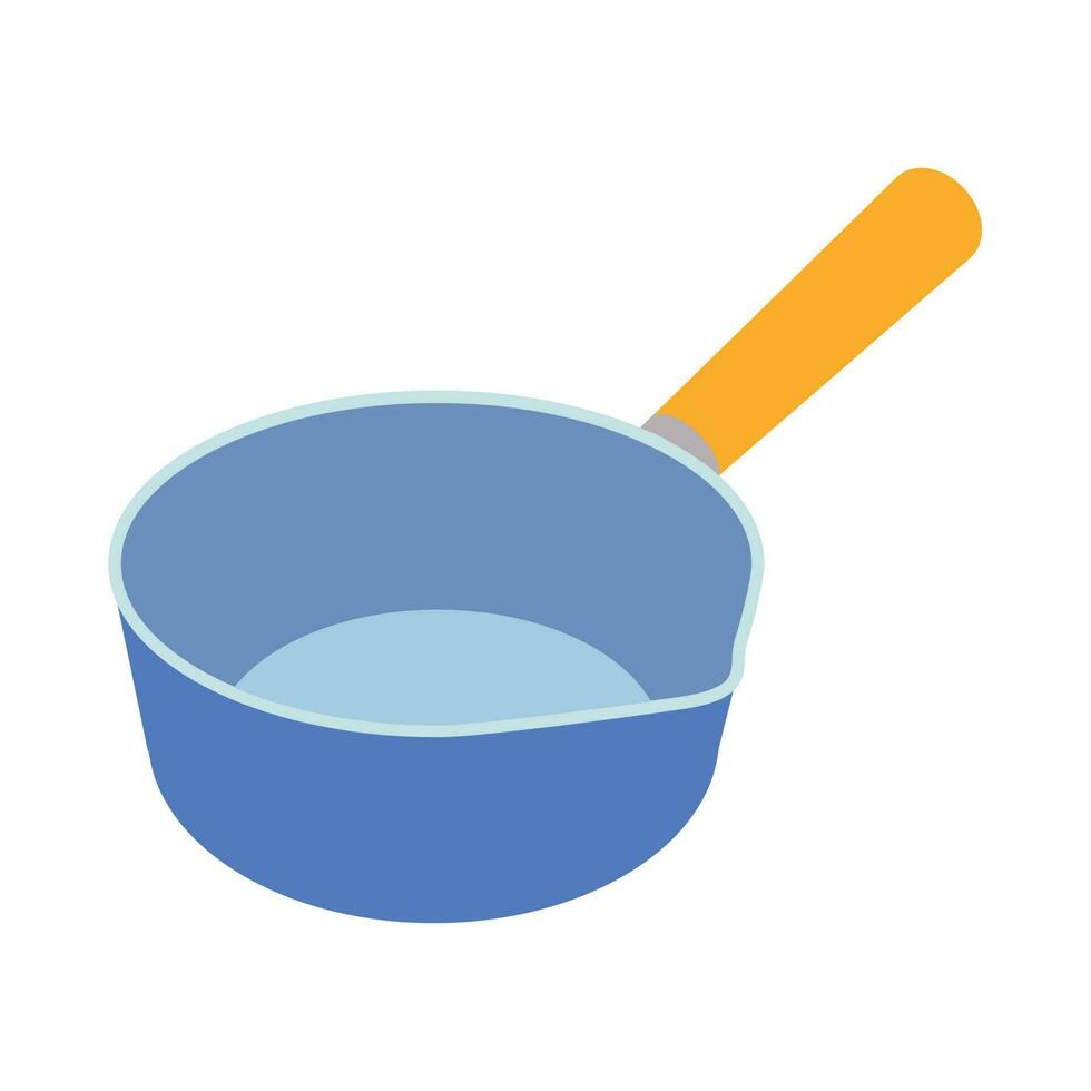 Dishes. A saucepan with a long handle. vector