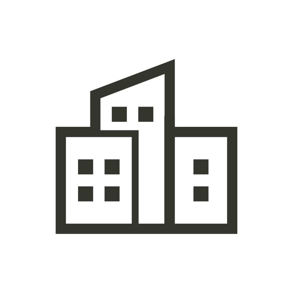 Simple illustration of a building icon vector