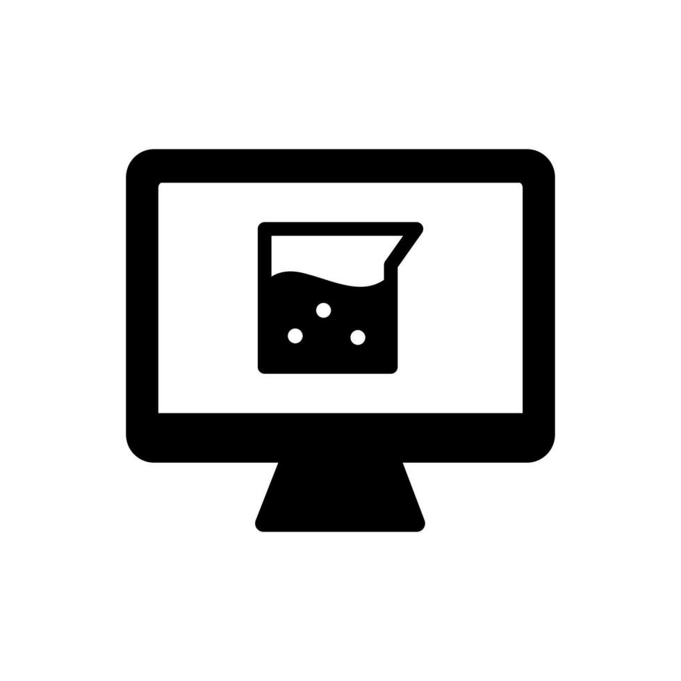 Online chemistry learning icon vector