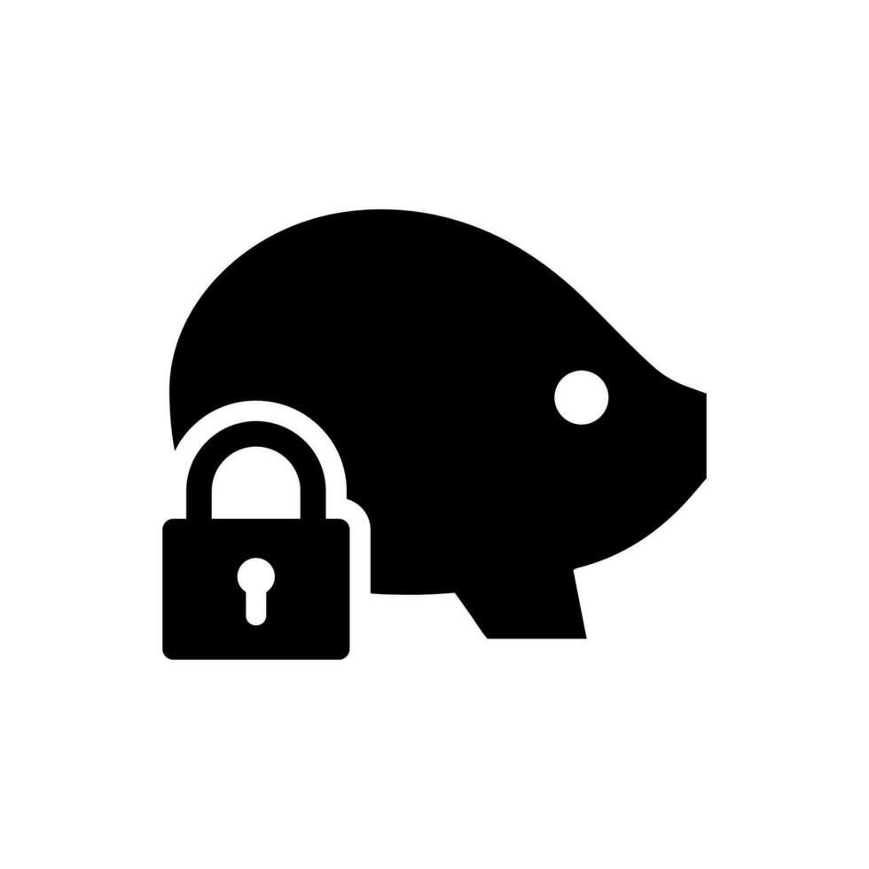 Piggy Bank With Lock Icon vector