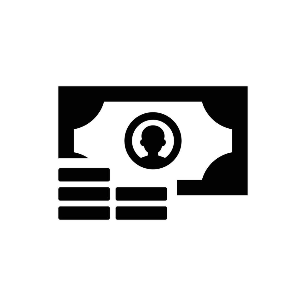 Money stack icon vector