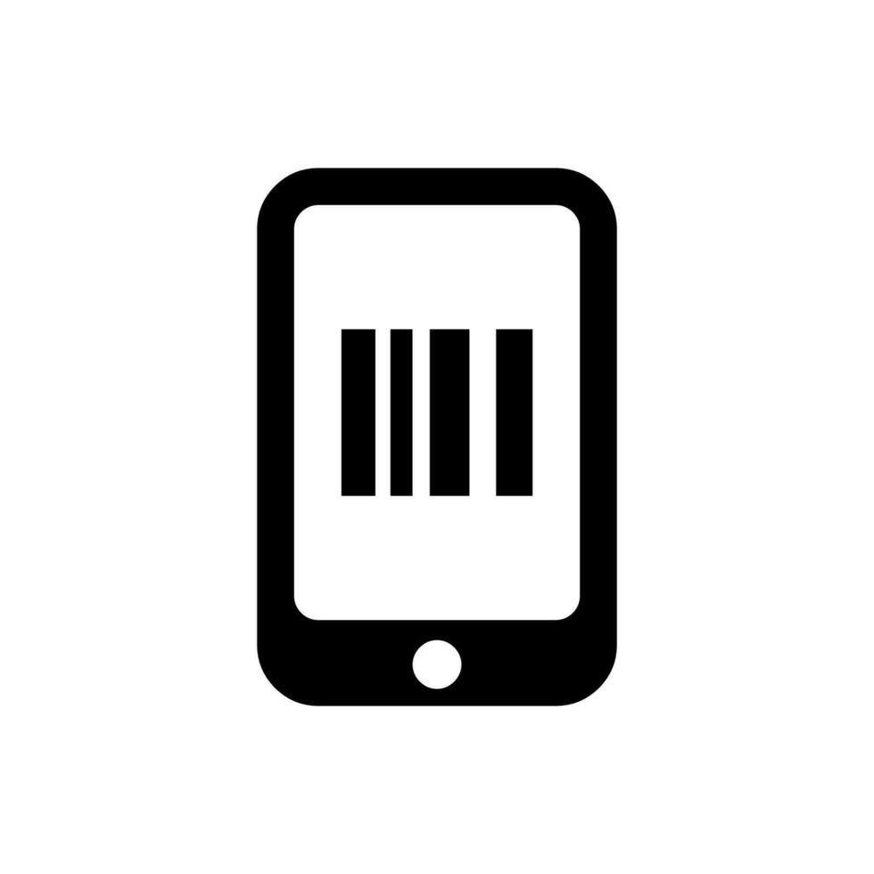 Mobile barcode scan icon vector