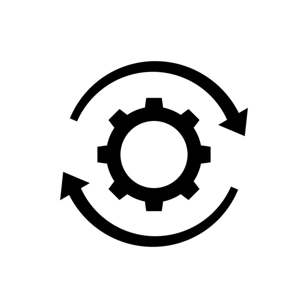 Gear rotation icon vector