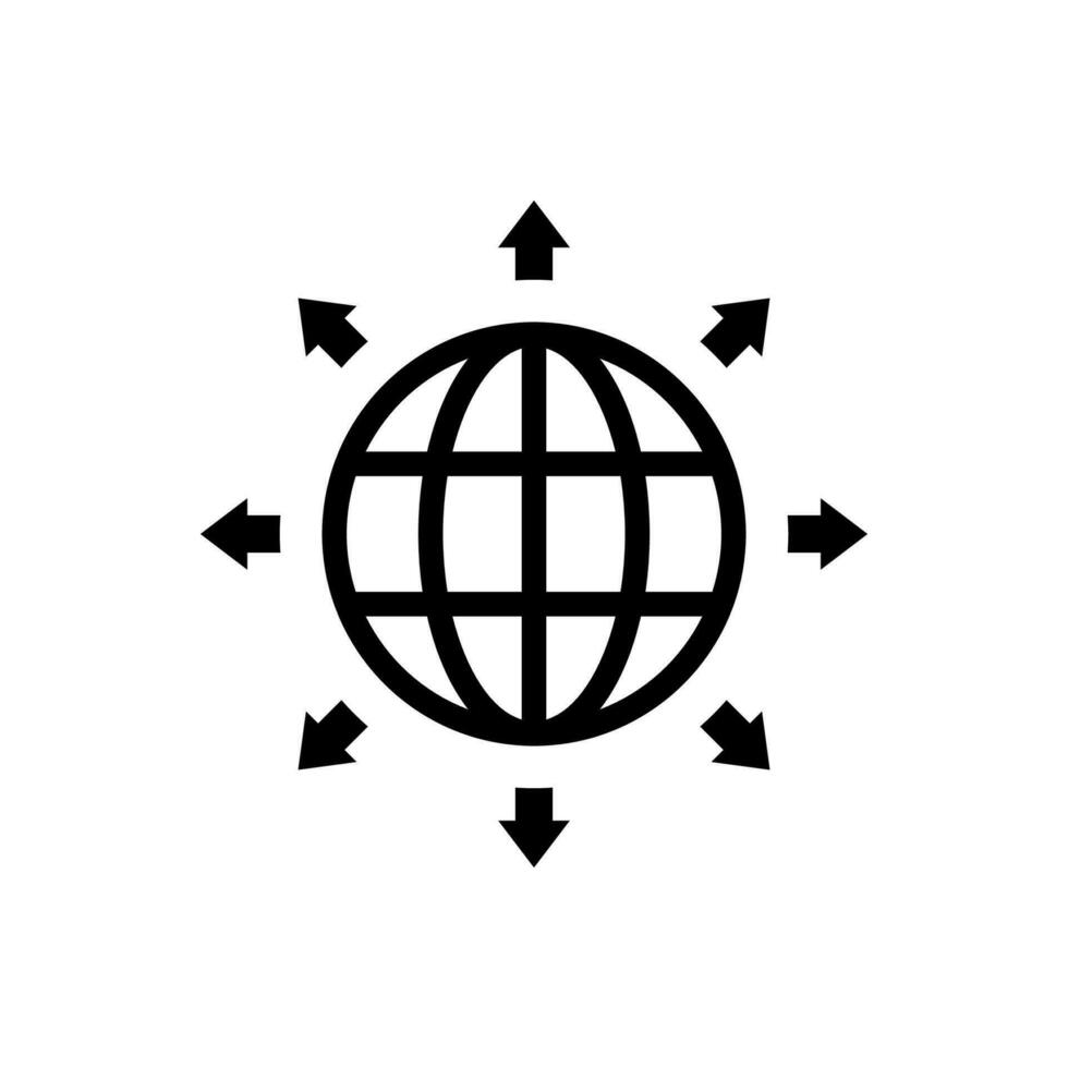 global márketing distribución icono vector