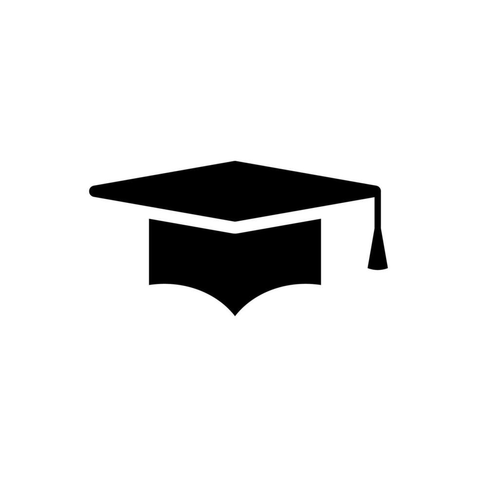 icono de gorro de graduación vector