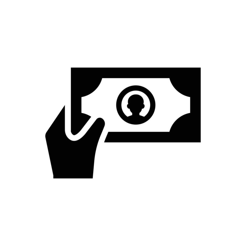 Money on hand icon vector
