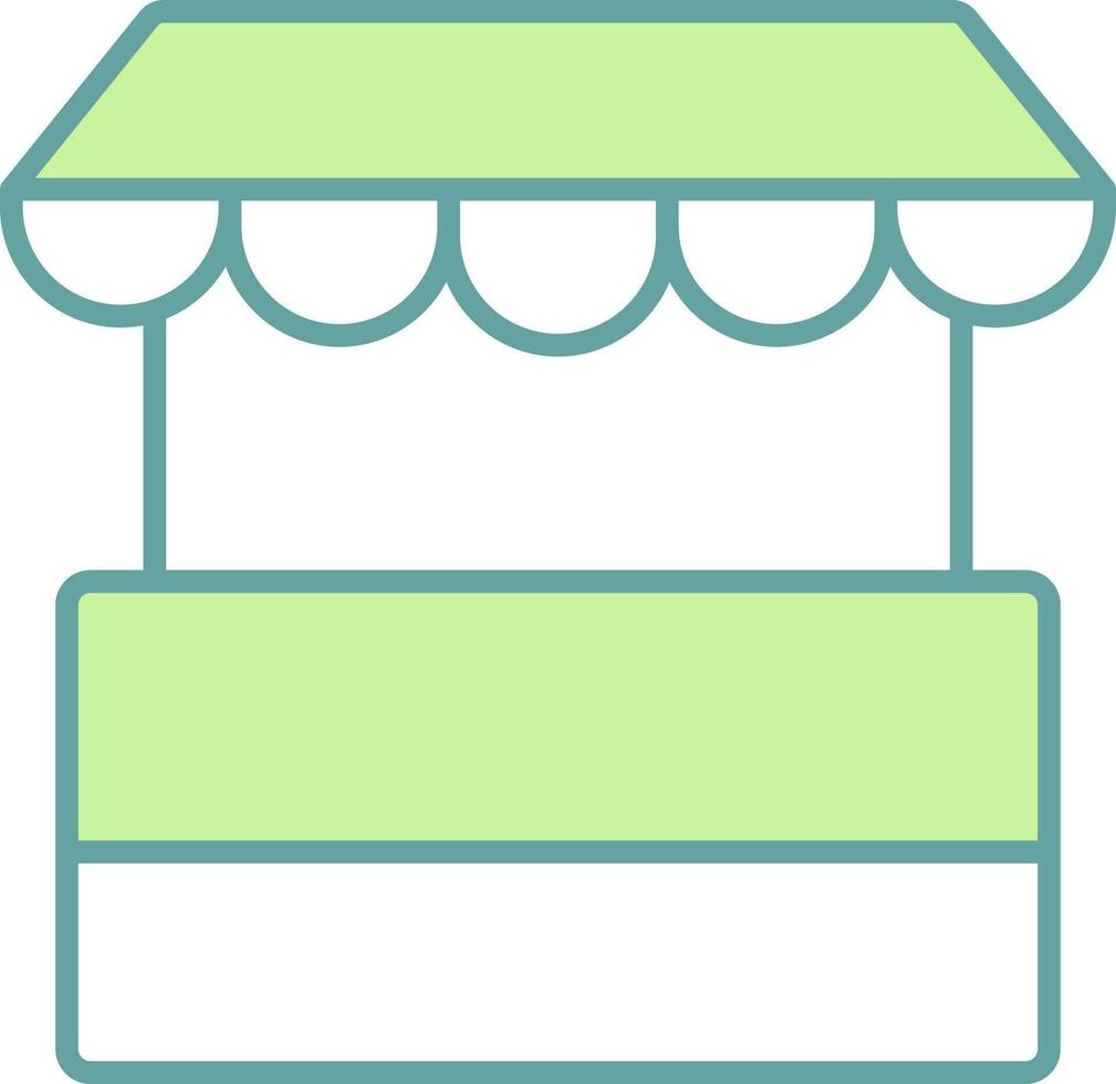 tienda icono en verde y blanco color. vector