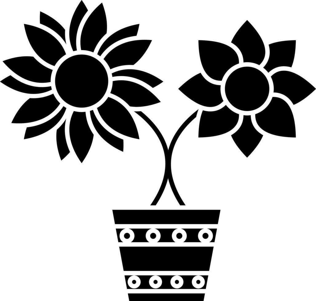 ilustración de flor maceta icono vector