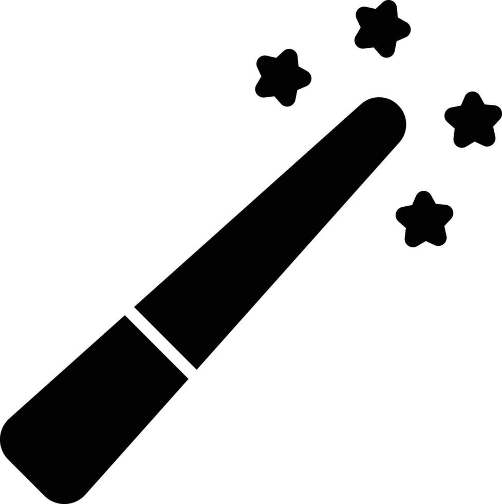 Magic Wand Icon In Black And White Color. vector