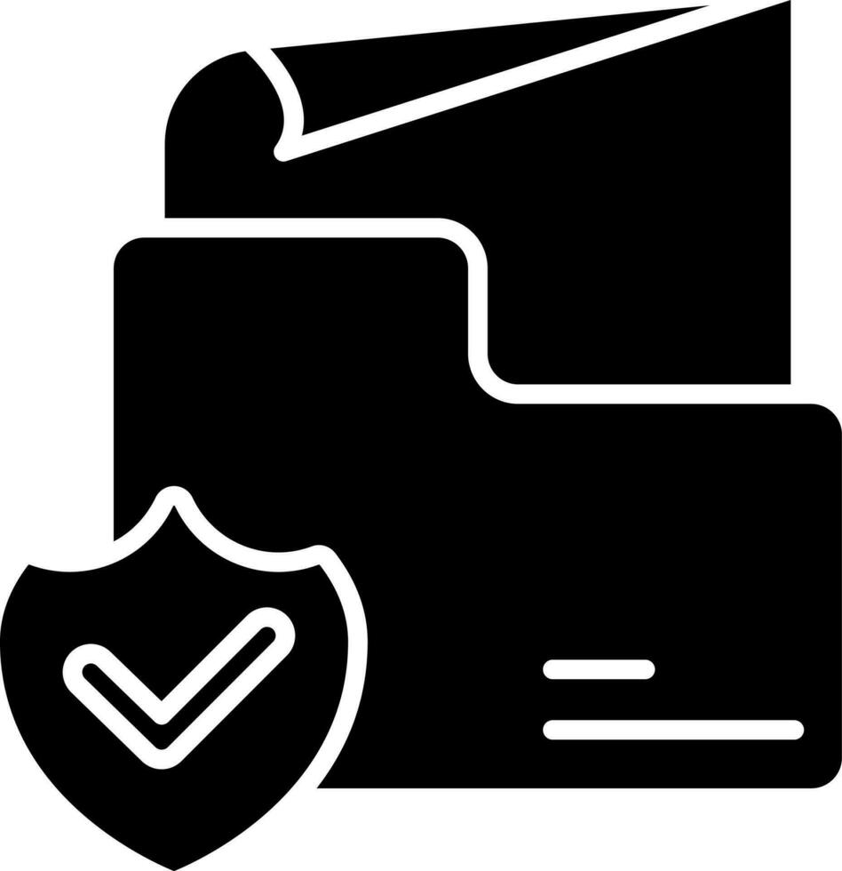 Approve Security Shield With Folder Icon. vector