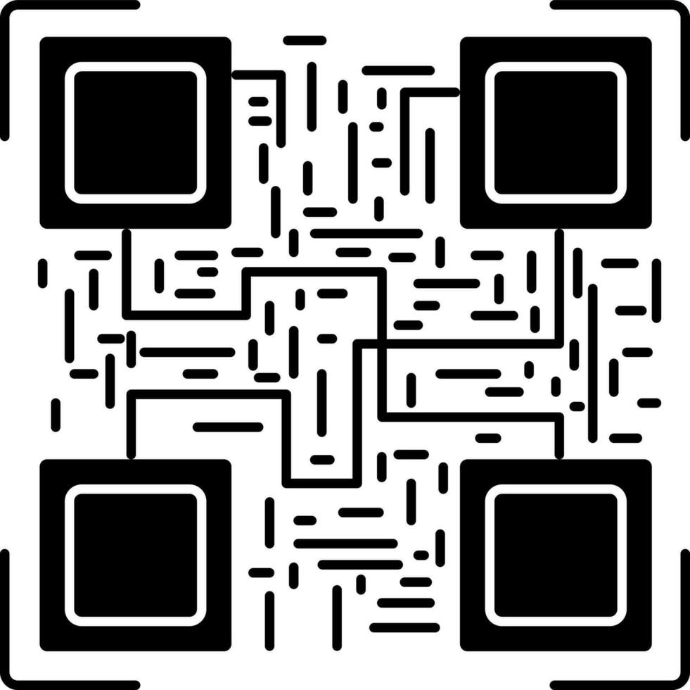 Isolated QR Code Icon In Glyph Style. vector