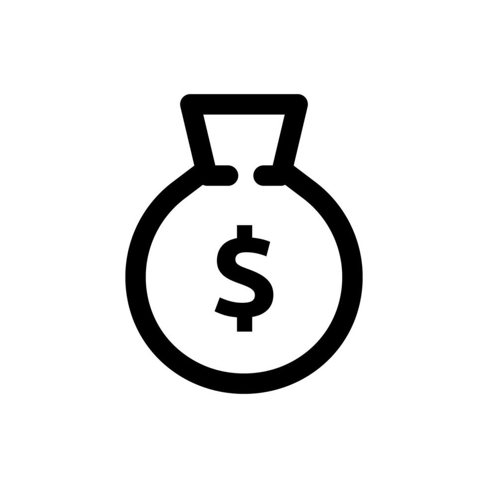 icono de bolsa de dinero vector