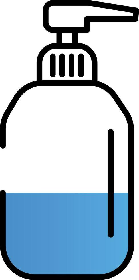 Dispenser Or Pump Bottle Icon In Blue And White Color. vector