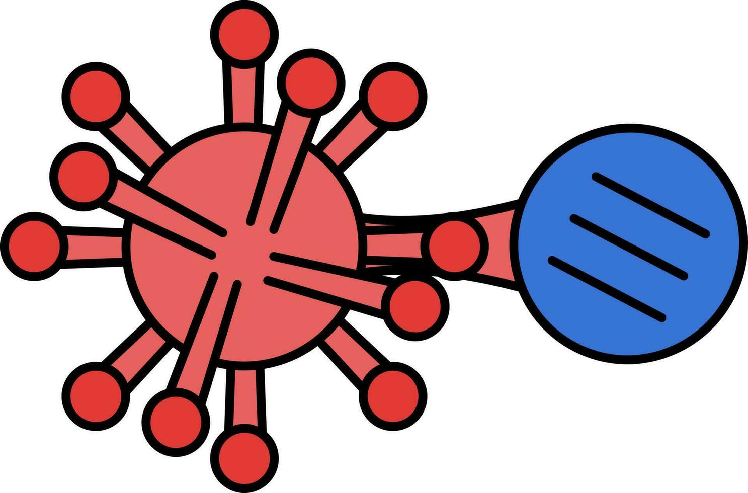 Antiviral Pill Icon In Blue And Red Color. vector
