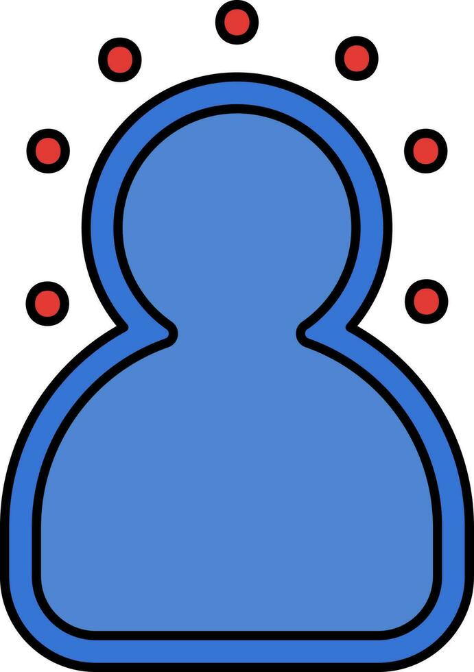Virus Effect Or Disease Man Icon In Blue And Red Color. vector