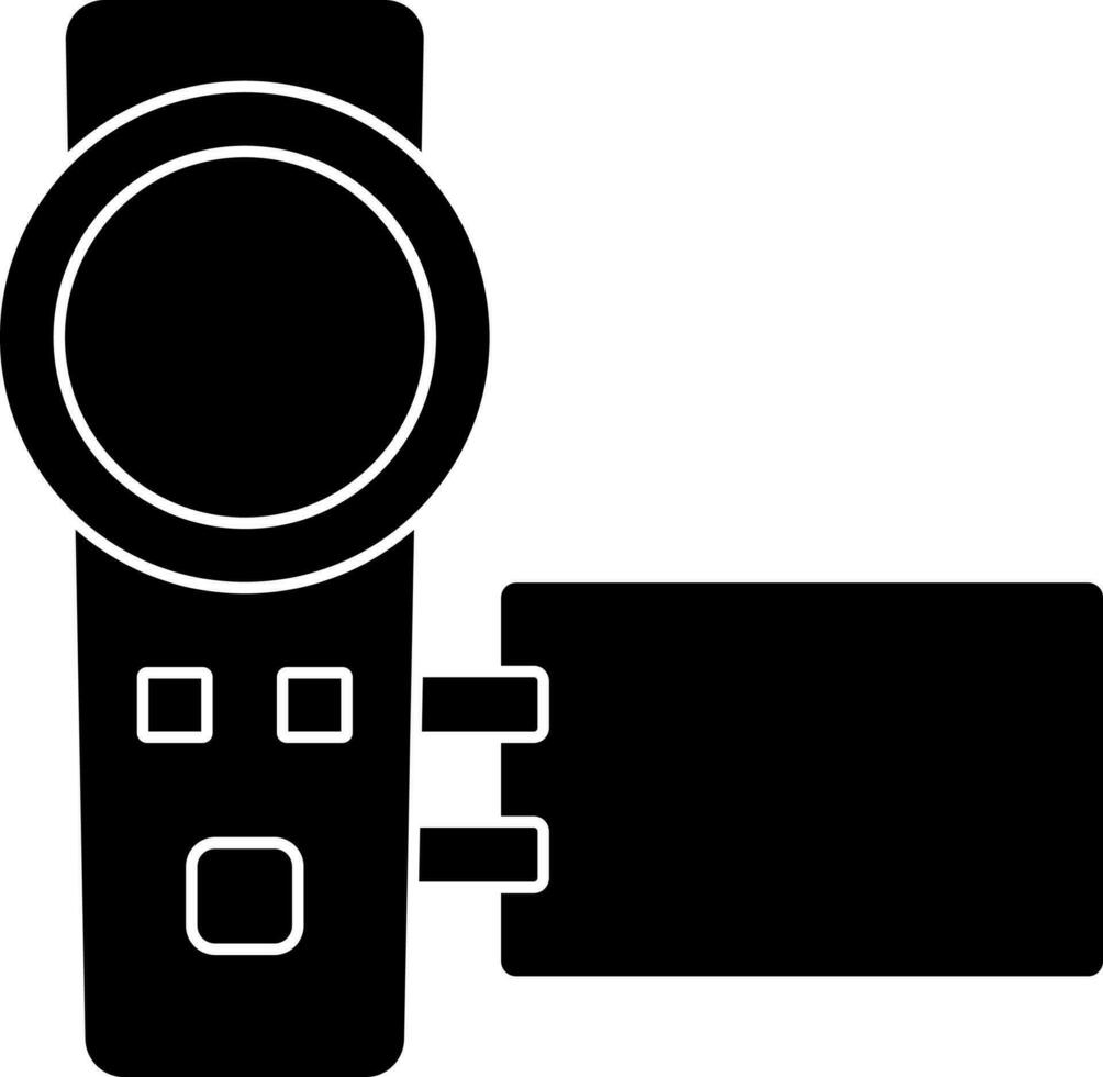 Video Camera Icon In Glyph Style. vector