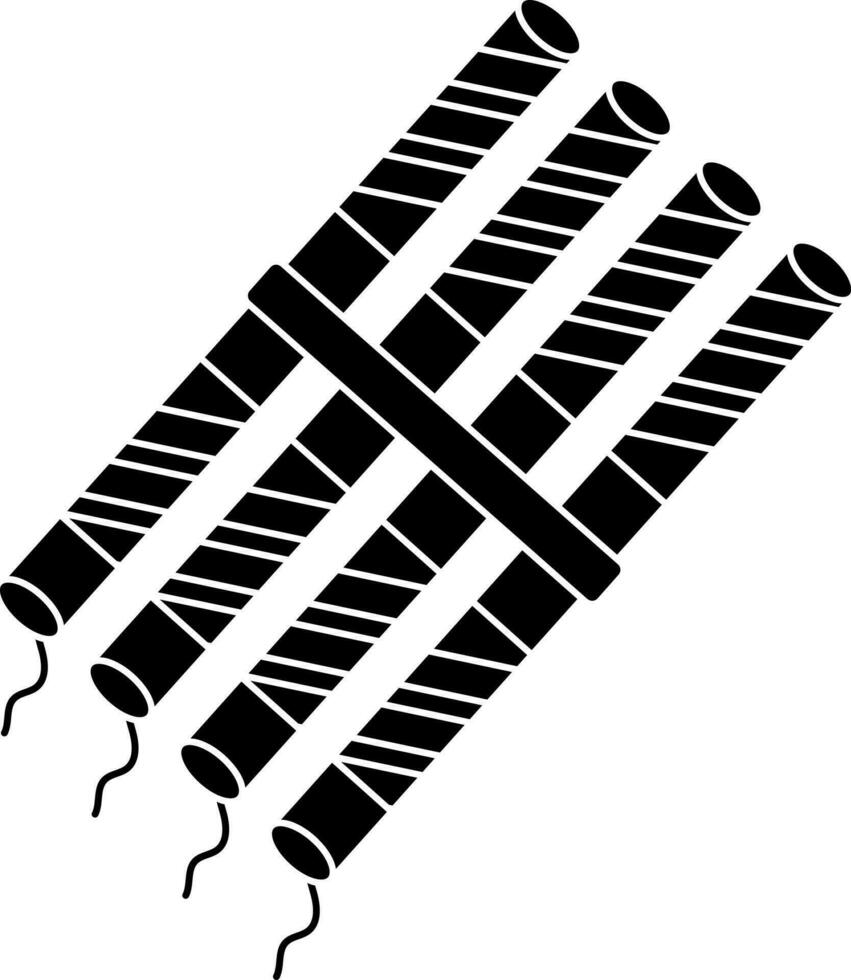 Dynamite Bomb Icon In Black And White Color. vector
