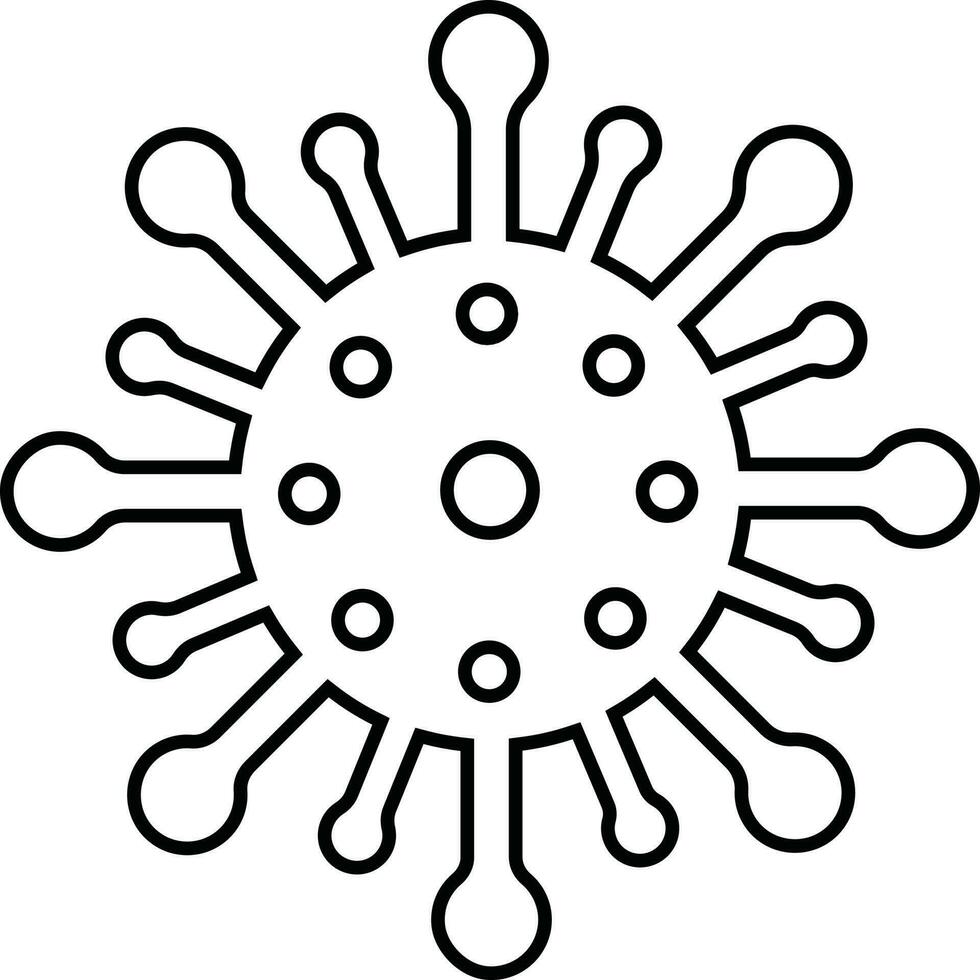 Corona Virus Icon In Black Line Art. vector