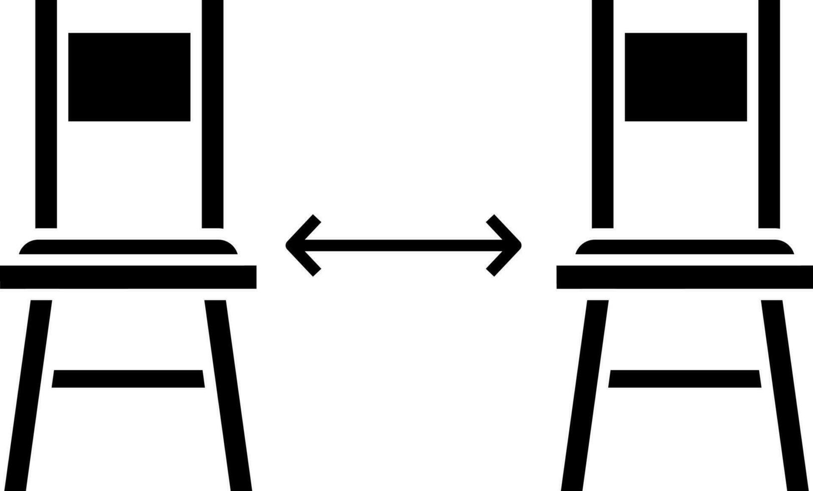 Flat Style Seat Or Chair Distance Glyph Icon. vector