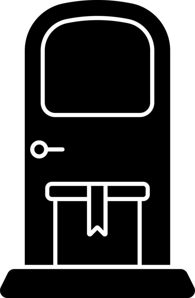 Delivery Box On Door Flat Icon vector