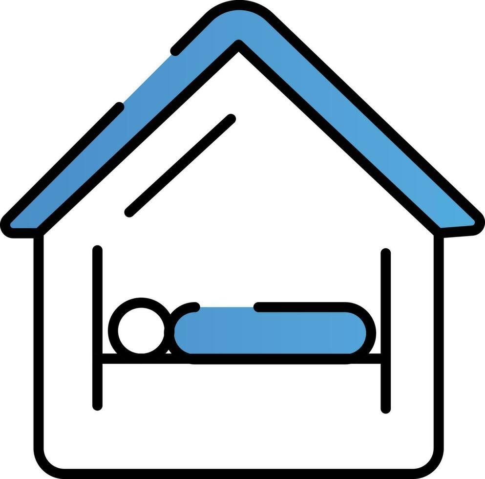 Home Isolation Icon In Blue And White Color. vector