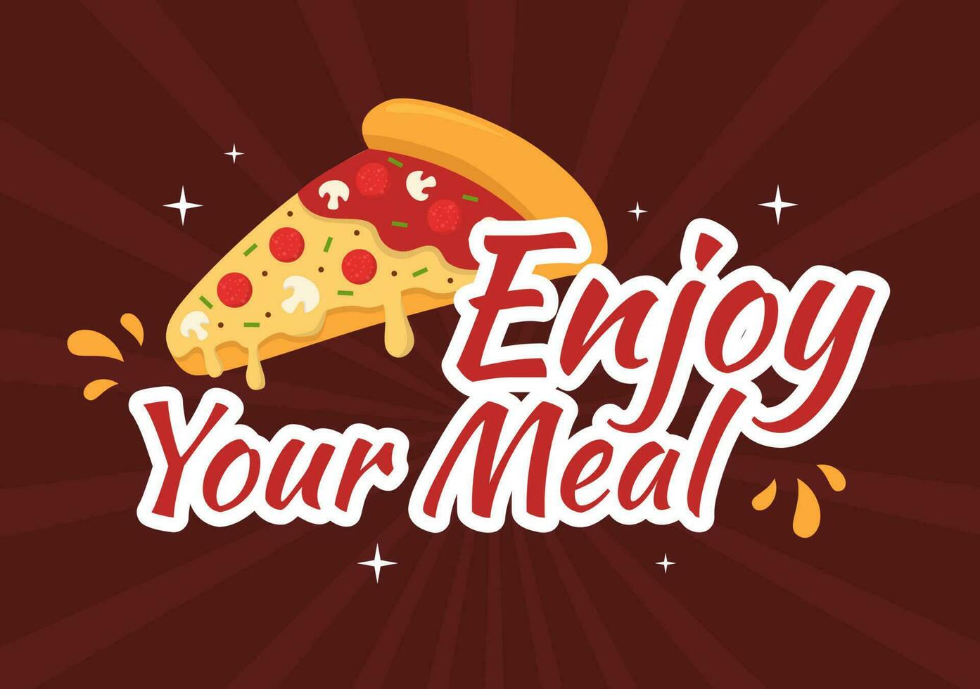 Enjoy Your Meal Vector Illustration a Variety of Delicious Food in Home or Restaurant in Flat Cartoon Hand Drawn Landing Page Background Templates