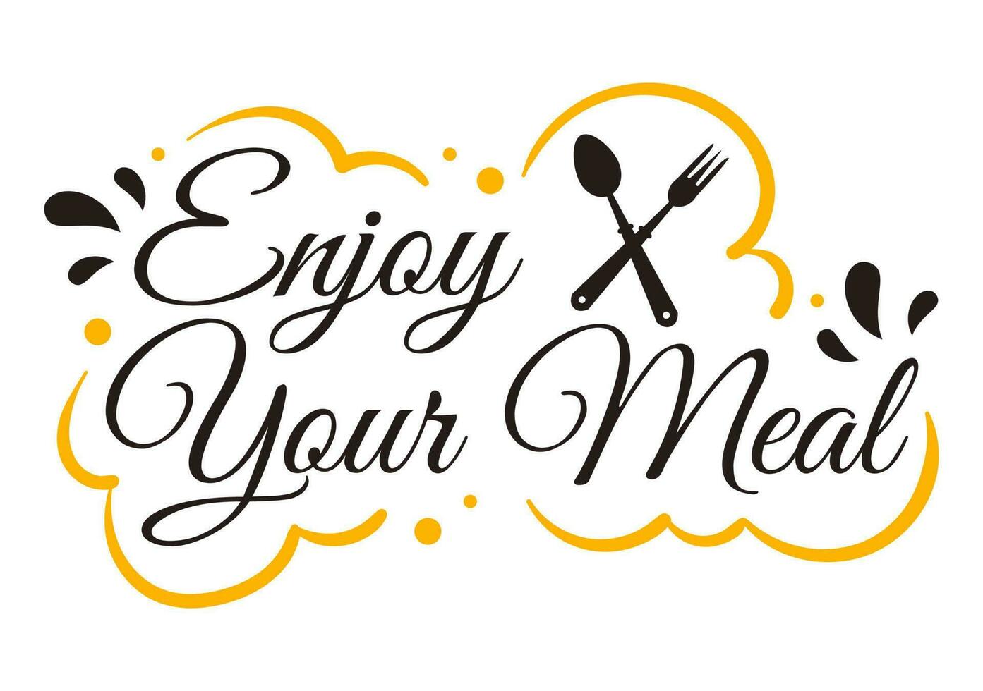 Enjoy Your Meal Vector Illustration a Variety of Delicious Food in Home or Restaurant in Flat Cartoon Hand Drawn Landing Page Background Templates