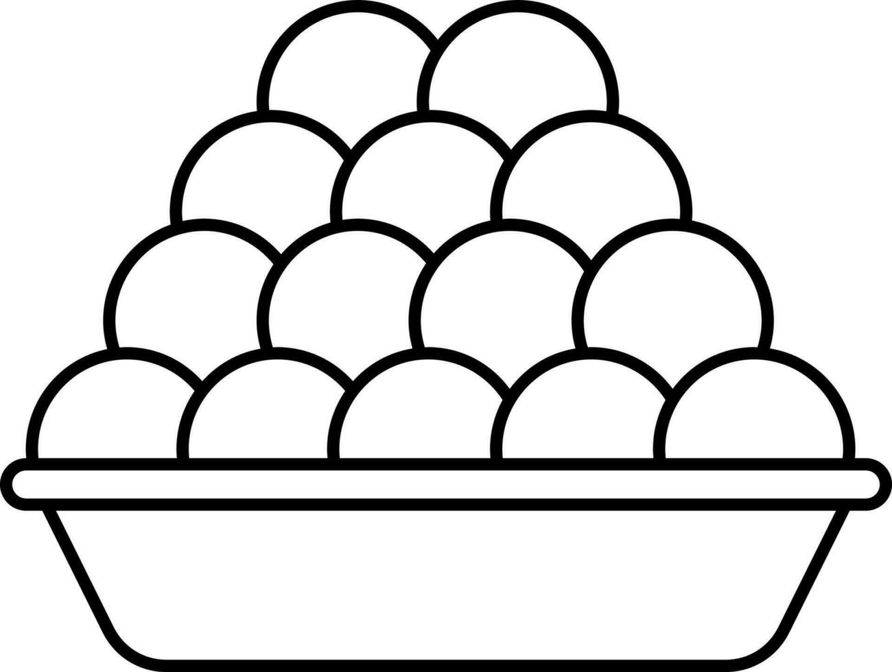 Sweet Balls Plate Black Outline Icon. vector