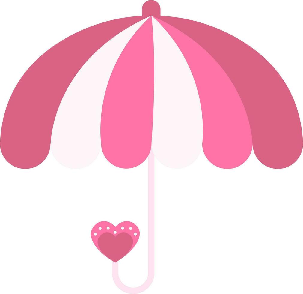 Love Umbrella Icon In Pink Color. vector
