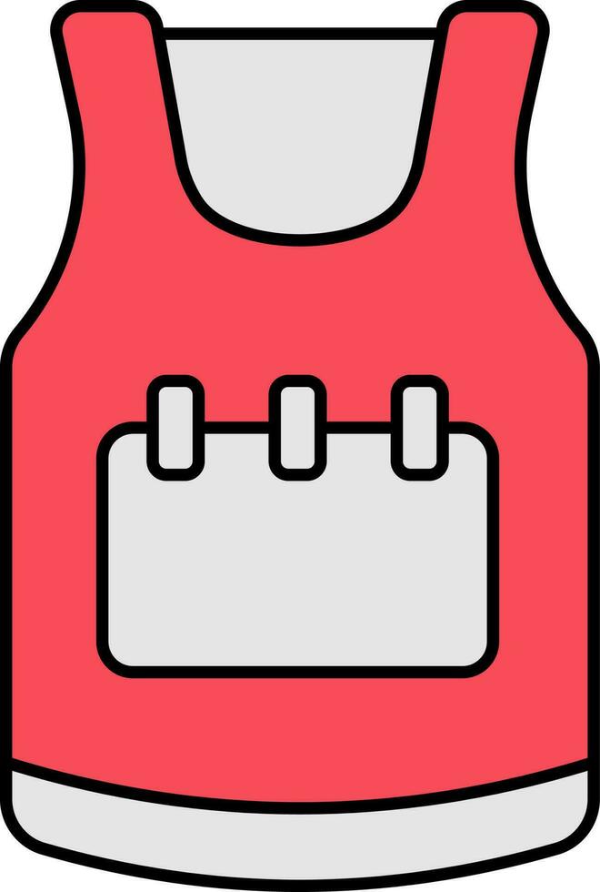Sport Sleeveless T-Shirt Icon In Red And Gray Color. vector